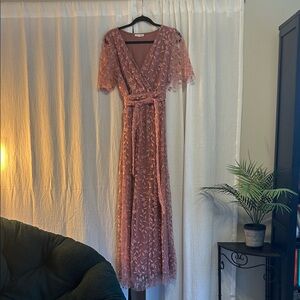 Baltic Born Dusty Rose Lace Maxi Dress